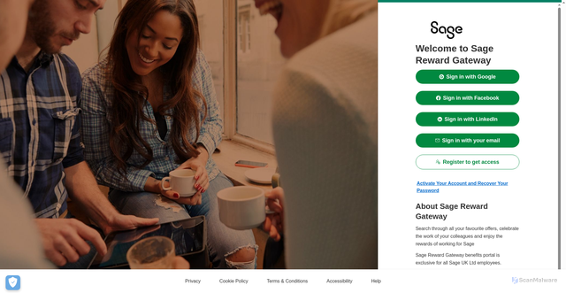 Security scan screenshot of https://sage.rewardgateway.co.uk