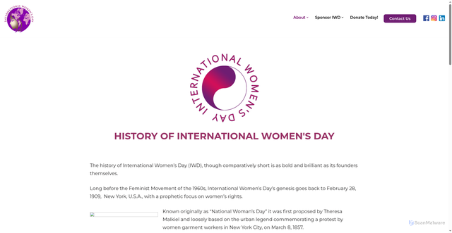 Security scan screenshot of https://www.internationalwomensday.org/history-of-international-womens-day/