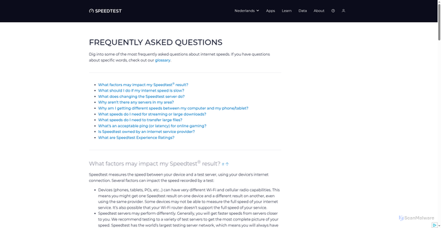Security scan screenshot of https://1-5nb.pages.dev/nl/about/knowledge/faq