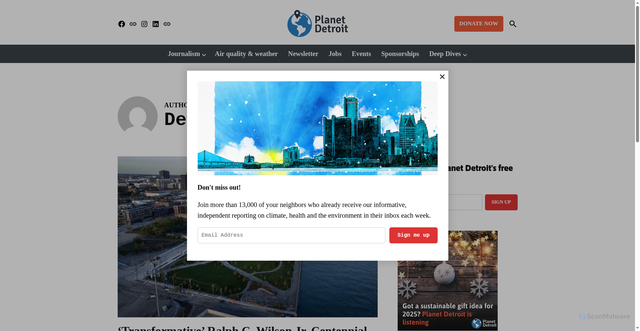 Security scan screenshot of https://planetdetroit.org/author/detroit-free-press/