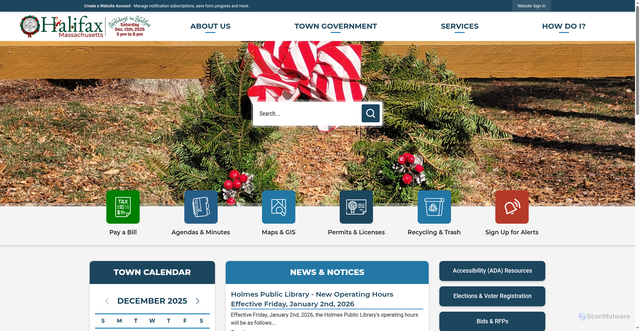 Security scan screenshot of https://www.halifax-ma.org/