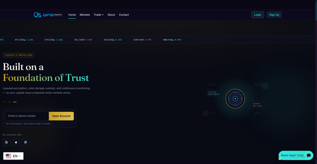Security scan screenshot of https://qfstradefxmarkets.com/