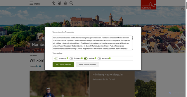 Security scan screenshot of https://nuernberg.de