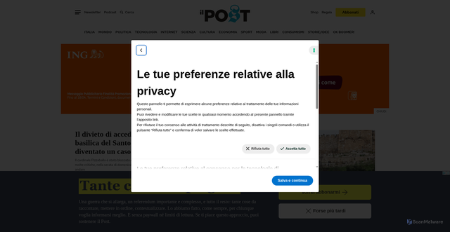 Security scan screenshot of https://www.ilpost.it