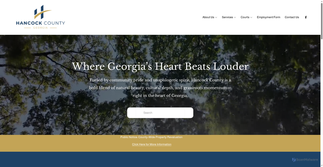 Security scan screenshot of https://www.hancockcountyga.gov/