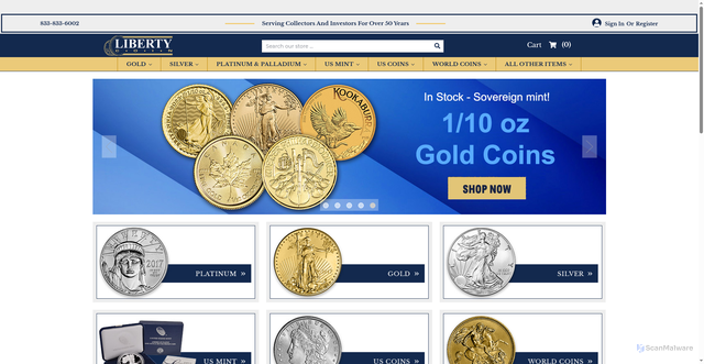Security scan screenshot of https://libertycoin.com/?srsltid=AfmBOoo_2yM-lf3eHg2q1lrVjQcpiy8nt4WWXdbO-xyIpwvAeBaiq1vM