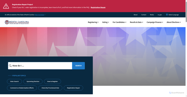 Security scan screenshot of https://www.ncsbe.gov/