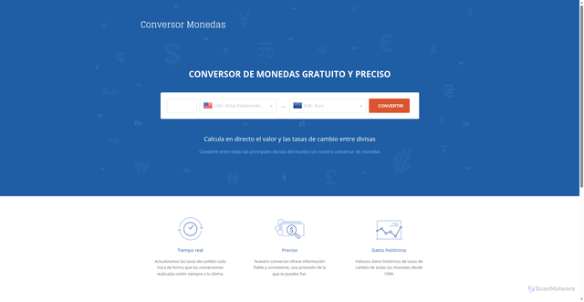 Security scan screenshot of https://www.conversormonedas.co