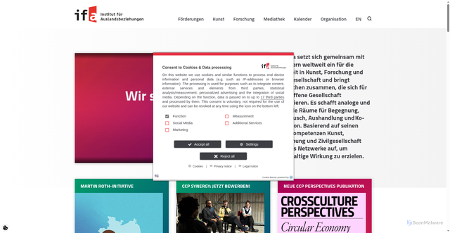 Security scan screenshot of https://www.ifa.de/