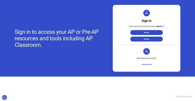 Security scan screenshot of https://myap.collegeboard.org/