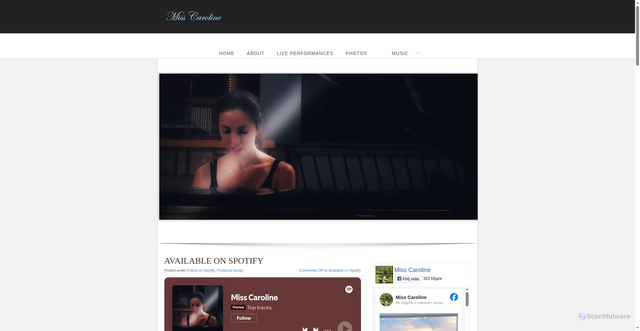 Security scan screenshot of https://misscaroline.se