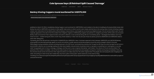 Security scan screenshot of https://donotdisturbtvhugo-7h5hb3r2jc.edgeone.app/16114-banksy-kissing-coppers-mural-auctioned-for-us575000.html