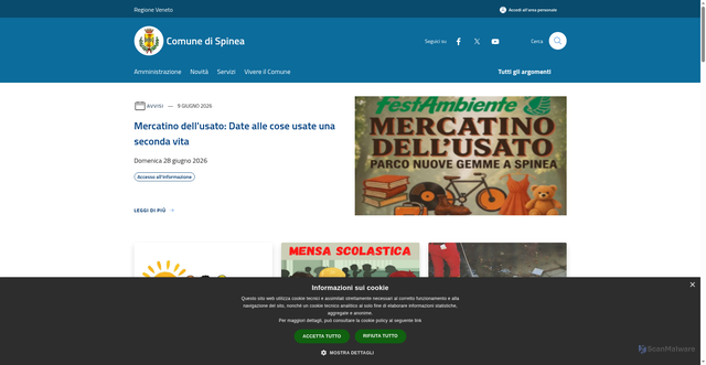 Security scan screenshot of https://www.comune.spinea.ve.it