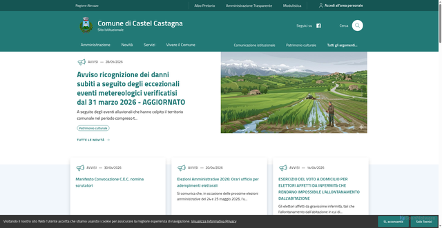 Security scan screenshot of https://www.comune.castelcastagna.te.it