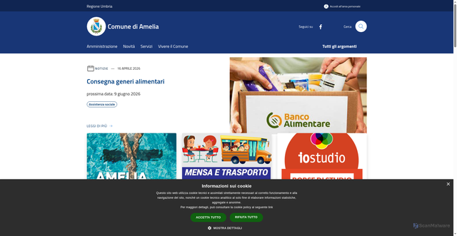 Security scan screenshot of https://www.comune.amelia.tr.it