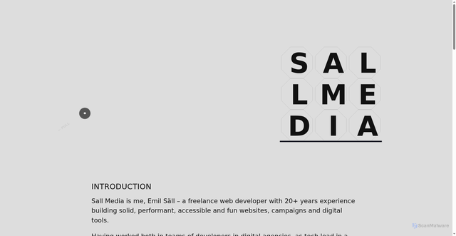 Security scan screenshot of https://sallmedia.se