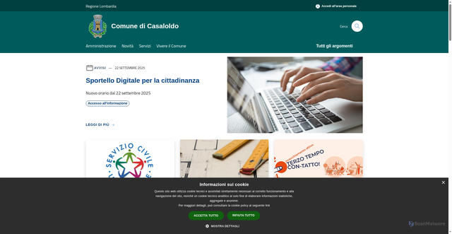 Security scan screenshot of https://www.comune.casaloldo.mn.it/it