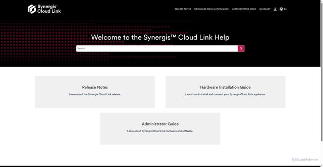 Security scan screenshot of https://synergis-cloudlink-help.genetec.com