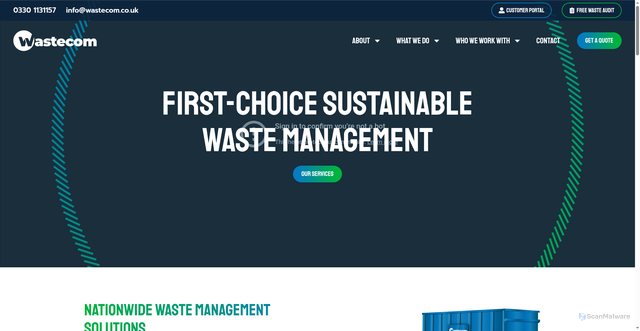 Security scan screenshot of https://www.wastecom.co.uk/