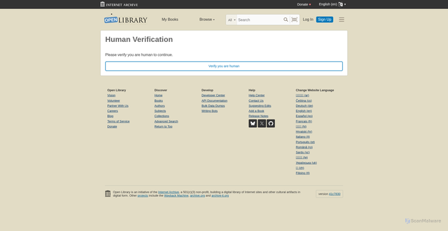 Security scan screenshot of https://openlibrary.org