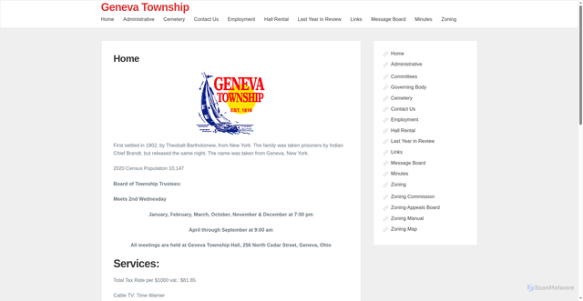 Security scan screenshot of https://genevatownshipohio.gov/