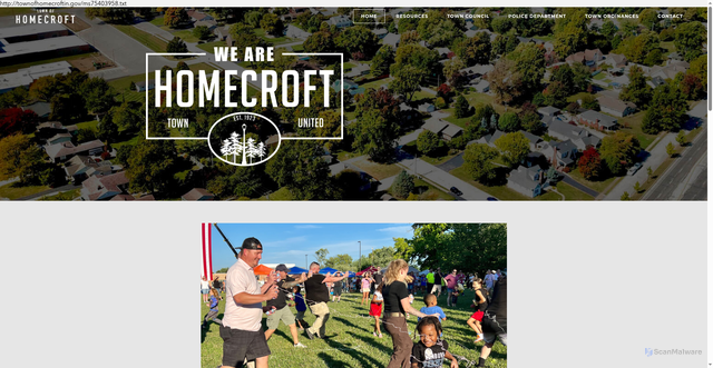 Security scan screenshot of https://www.townofhomecroftin.gov/