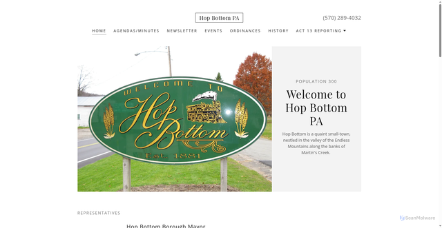 Security scan screenshot of https://hopbottompa.gov/