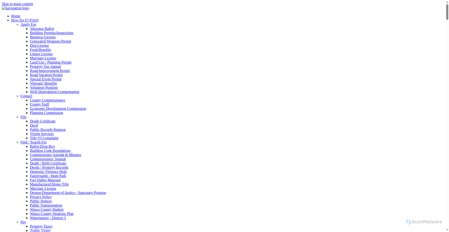 Security scan screenshot of https://wascocountyor.gov/