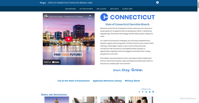 Security scan screenshot of https://www.jobapscloud.com/ct/