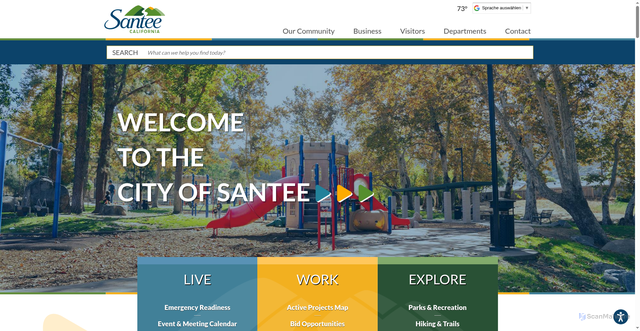 Security scan screenshot of https://www.cityofsanteeca.gov/
