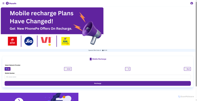 Security scan screenshot of https://junrecharge.vercel.app/