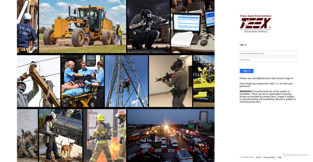 Security scan screenshot of https://teex-my.sharepoint.com