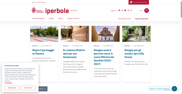 Security scan screenshot of https://www.comune.bologna.it/