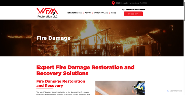 Security scan screenshot of https://www.wfmtn.com/fire-damage
