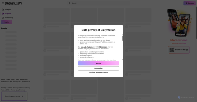 Security scan screenshot of https://dmcdn.net