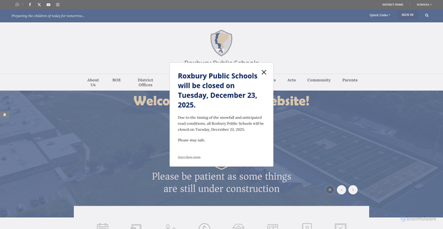 Security scan screenshot of https://www.roxbury.org/