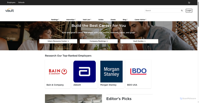 Security scan screenshot of https://vault.com