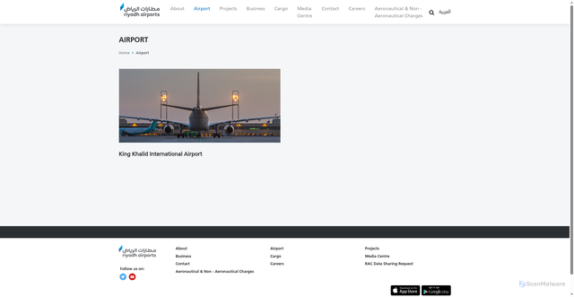 Security scan screenshot of https://racwebsite.azurewebsites.net/en/airports/