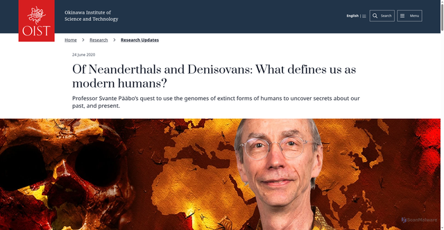 Security scan screenshot of https://www.oist.jp/news-center/news/2020/6/24/neanderthals-and-denisovans-what-defines-us-modern-humans