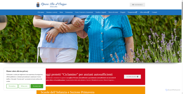 Security scan screenshot of https://operepiedionigo.it/
