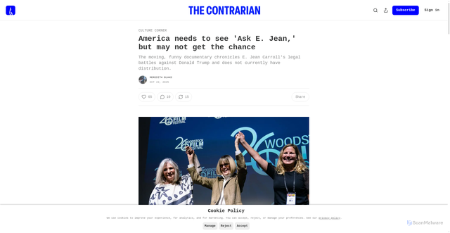 Security scan screenshot of https://contrarian.substack.com/p/america-needs-to-see-ask-e-jean-but