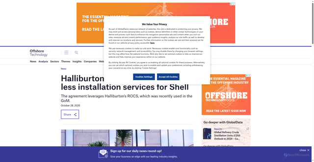 Security scan screenshot of https://www.offshore-technology.com/news/halliburton-shell-umbilical-less-installation/