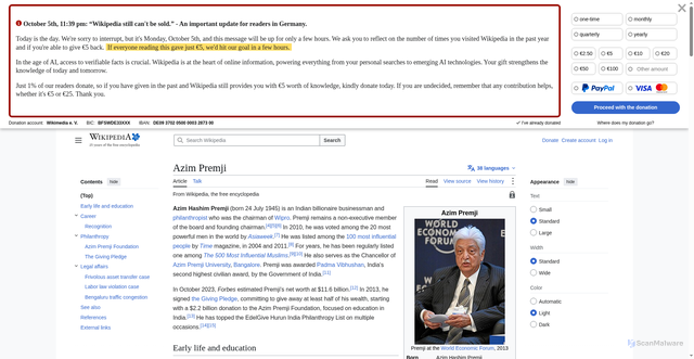 Security scan screenshot of https://en.wikipedia.org/wiki/Azim_Premji