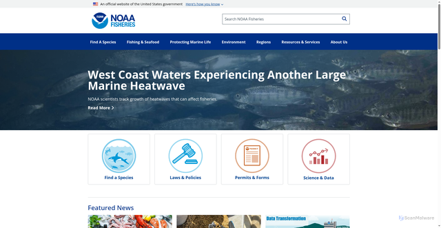 Security scan screenshot of https://www.fisheries.noaa.gov