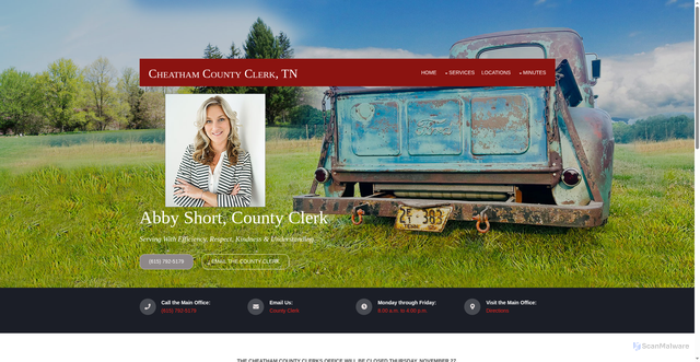 Security scan screenshot of https://www.cheathamcountyclerk.gov/