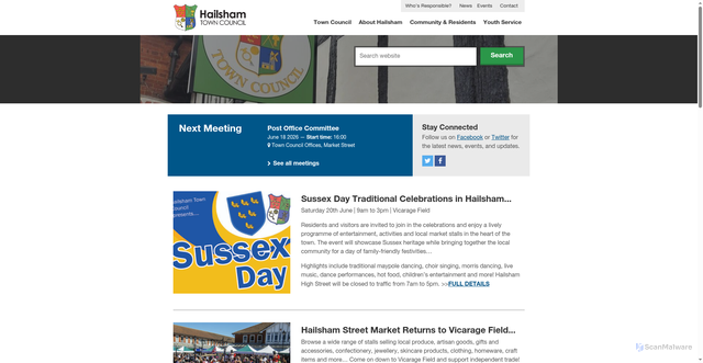 Security scan screenshot of http://www.hailsham-tc.gov.uk