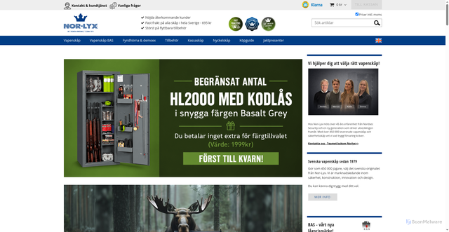 Security scan screenshot of https://norlycks.se