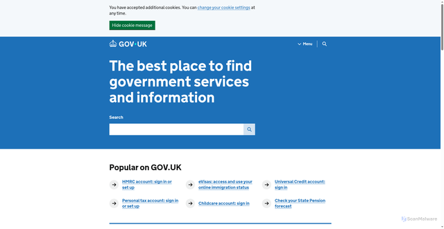 Security scan screenshot of https://www.gov.uk