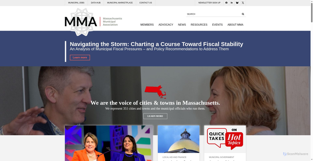 Security scan screenshot of https://www.mma.org/