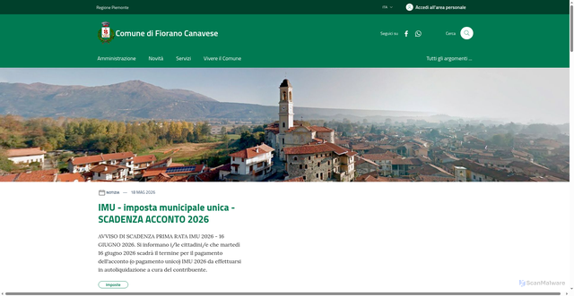 Security scan screenshot of https://www.comune.fioranocanavese.to.it